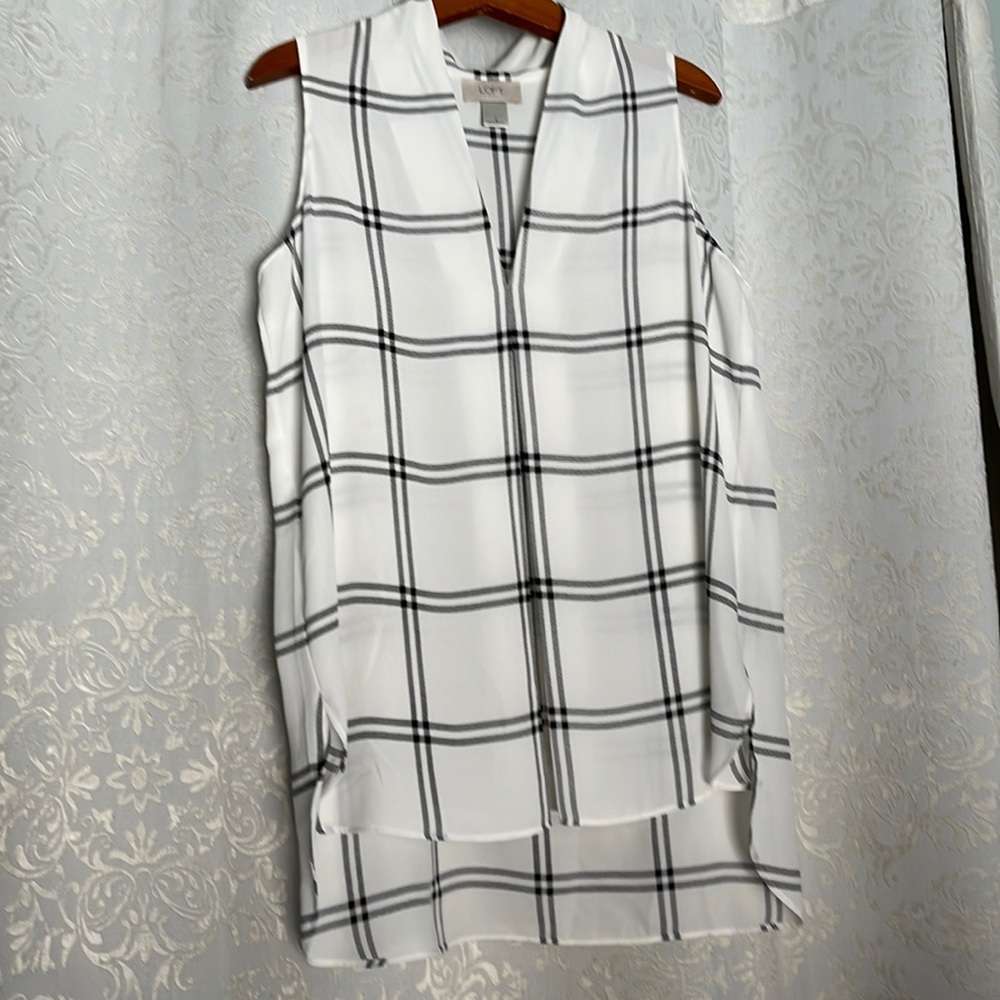 High low plaid tank blouse